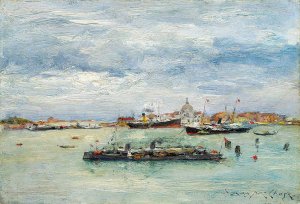 Gray Day on the Lagoon (A Passenger Boat - Venice)