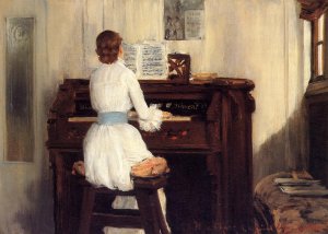 Mrs  Meigs At The Piano Organ